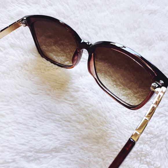 Joanne Clear Brown Square Sunglasses - Picture 10 of 14